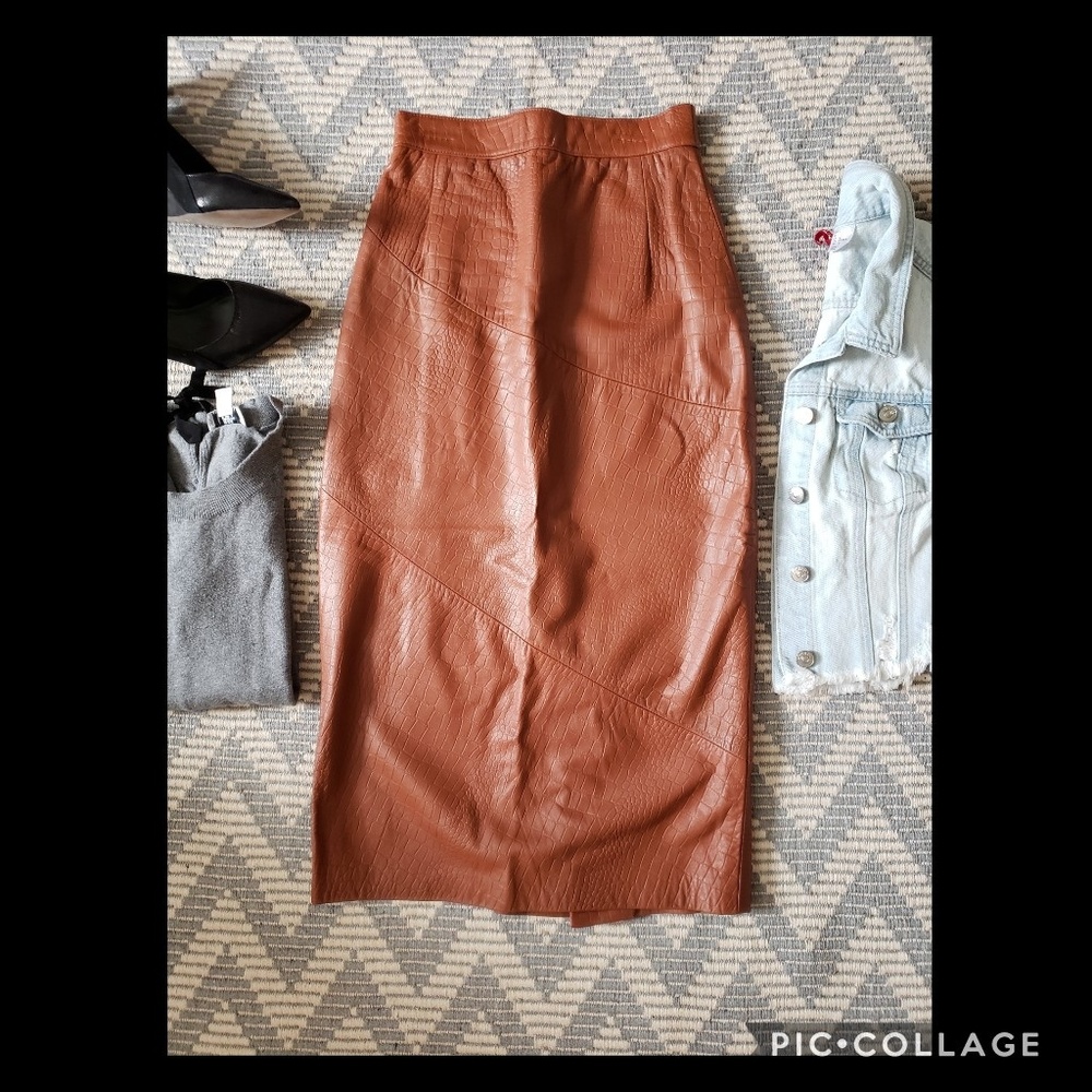 Vintage Siena New York leather pencil skirt